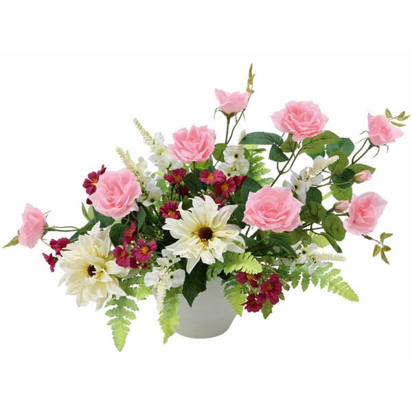 アートフラワー 造花 光触媒 造花 インテリア 光の楽園　シルフィローズ■商品サイズ：幅47cm 奥行28cm 高さ32cm■お部屋のアクセントや空間に彩りを添え、空気をキレイにするはたらきで、快適さとやすらぎの空間造りをお手伝いします。　...