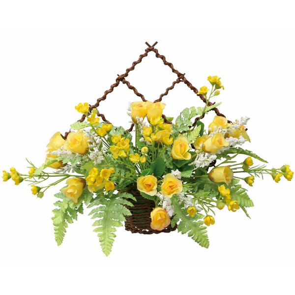 壁掛け 造花 インテリア アートフラワー 造花 光触媒　壁掛けミニローズＹ