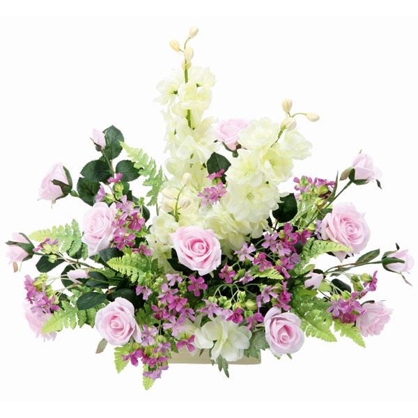 アートフラワー 造花 インテリア 光触媒 造花 高級 お祝いにも　エミリーローズ■商品サイズ：幅56cm 奥行32cm 高さ44cm 花器：陶器■お部屋のアクセントや空間に彩りを添え、空気をキレイにするはたらきで、快適さとやすらぎの空間造り...