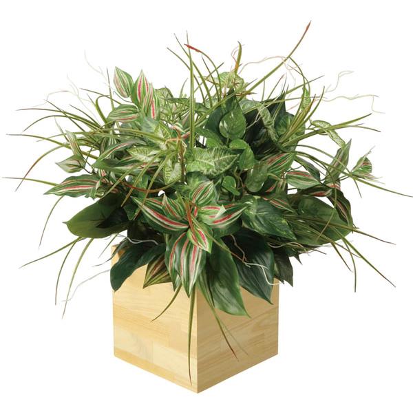 フェイクグリーン 人工観葉植物 インテリア 光触媒 観葉植物　ウッドボックスＴ リアル おしゃれ 新商品