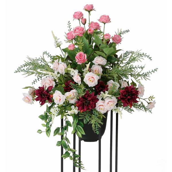 アートフラワー 造花 インテリア 光触媒 高級 お祝いにも　ルージュロワイヤル 1.05m（スチール製スタンド付）■商品サイズ：幅65cm 奥行50cm 高さ105cm（スチール製スタンド含む）■お部屋のアクセントや空間に彩りを添え、空気を...