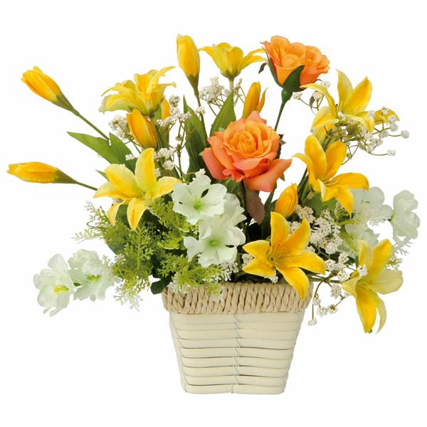 アートフラワー 造花（光触媒フラワー）光の楽園　ローズリリー■商品サイズ：幅28cm 奥行20cm 高さ27cm■お部屋のアクセントや空間に彩りを添え、空気をキレイにするはたらきで、快適さとやすらぎの空間造りをお手伝いします。身近なところに...