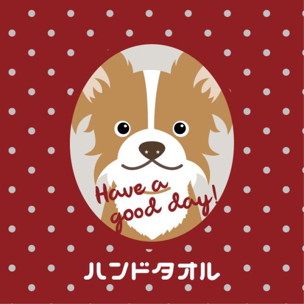 ハンドタオル ボーダーコリー 犬 かわいい ハンカチ 動物 おしゃれ プレゼント ペット