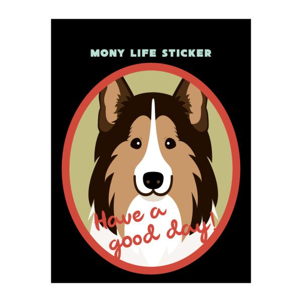 ステッカー　シェットランドシープドッグ　犬　車　ポスト　玄関　かわいい　わんこ　防犯