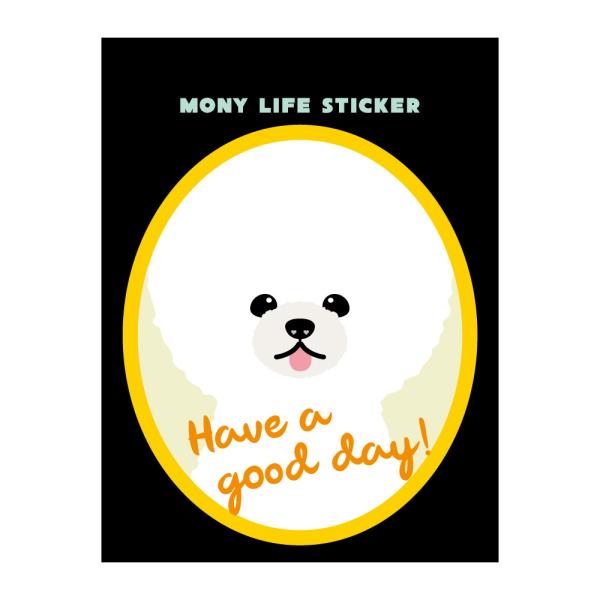 ステッカー　ビションフリーゼ　犬　車　ポスト　玄関　かわいい　わんこ　防犯