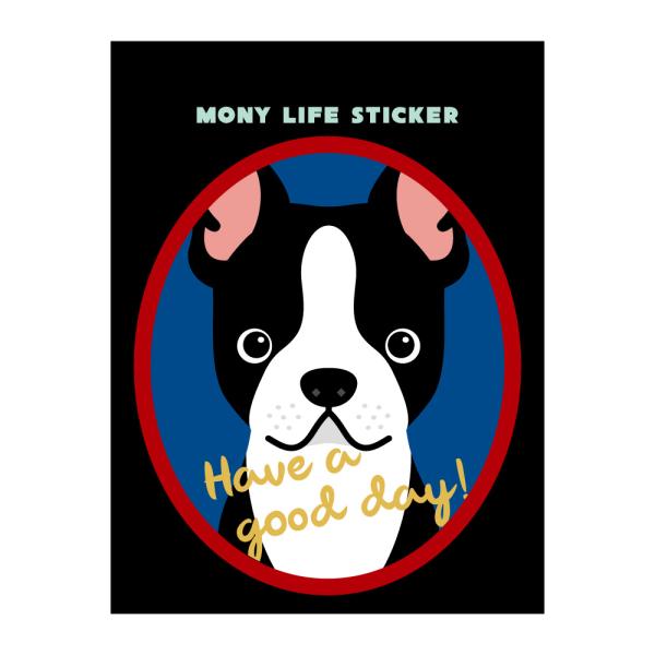 ステッカー　ボストンテリア　犬　車　ポスト　玄関　かわいい　わんこ　防犯