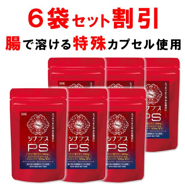 爆買　※6個おまとめ購入で割引！※ホスファチジルセリンの含有量は変更前と変わりませんが、さらにホスファチジルコリンとホスファチジルイノシトールが含まれる原材料に変更しさらに！！1日に必要な摂取量　イチョウ葉エキス 日/120mgを新たに追加...