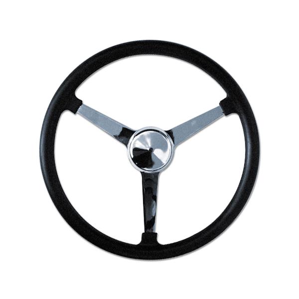 Bell Style Steering Wheel ノーホール 3スポーク 34cm : MOONEYES