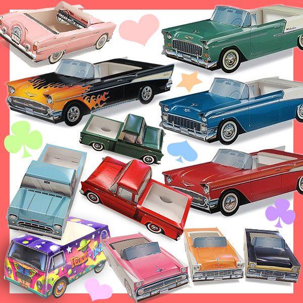 クラシック クルーザー クラシックカー ペーパートイ アソート 12枚