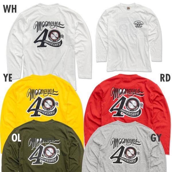 通販限定/受注生産/9月末お届け予定 ムーンアイズ 通販限定 MOONEYES 40th Anniv. Disc ロングスリーブ Tシャツ