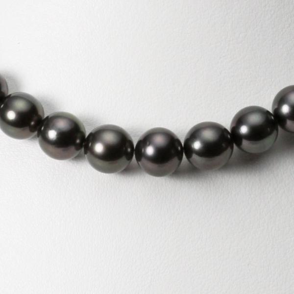ムーンレーベル 公式] ブラックパール ネックレス 8-10mm 黒蝶 真珠