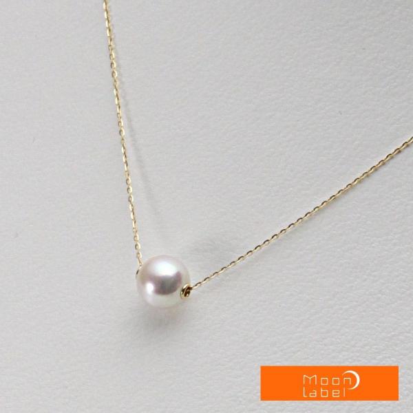ムーンレーベル 公式] パール ネックレス 一粒 あこや真珠 7.5mm