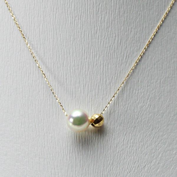K18 あこやパールネックレス カットボール付き moonlabel_ha080r32nw0a03ysmb