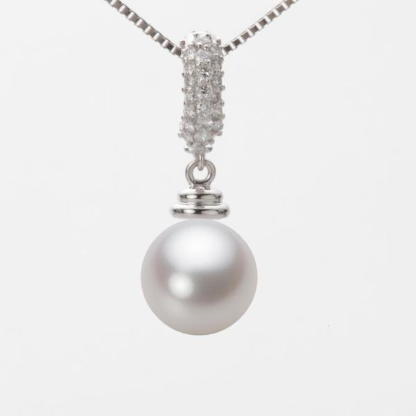 ムーンレーベル 公式] 南洋真珠 9mm 白蝶 真珠 ペンダント トップ