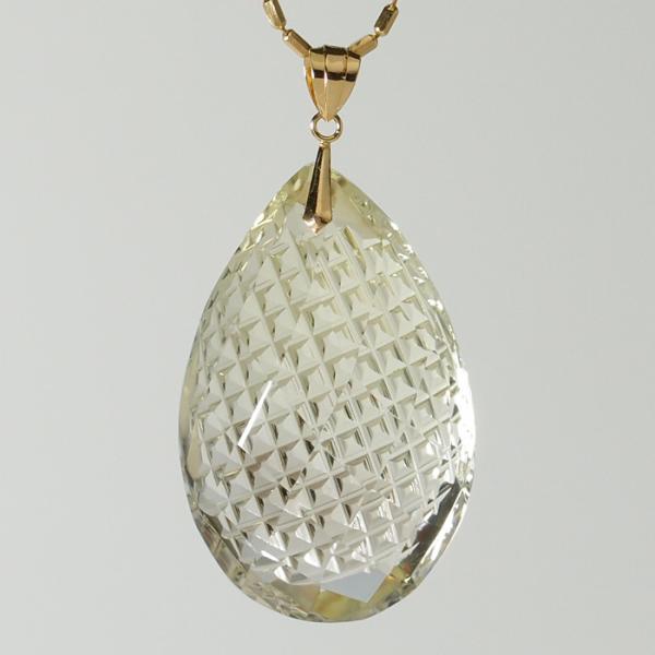 ジュエリーマスター作緑水晶（ハニークォーツ）ペンダントトップ