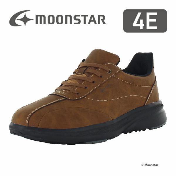 ムーンスター メンズ スニーカー 幅広 4E ウォーキング シューズ 運動靴 靴 普段履き 履きやすい 歩きやすい 父の日 衝撃吸収 moonstar SPLT AMM111 キャメル