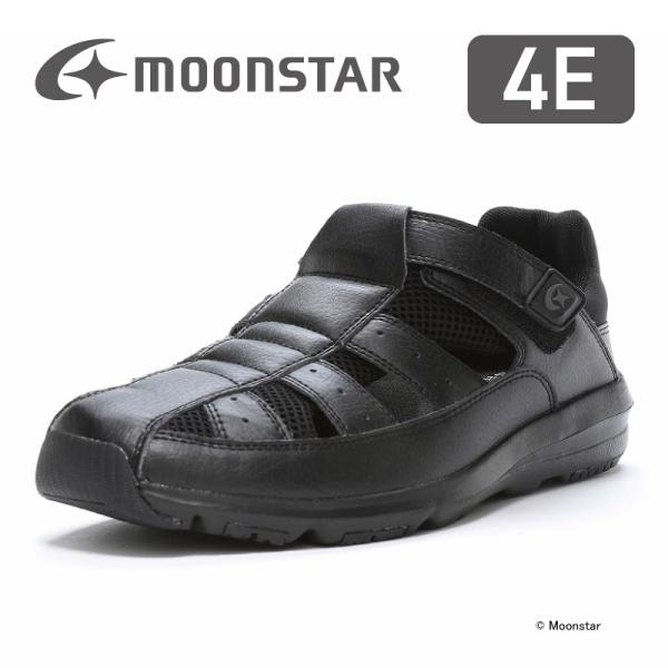 ムーンスター メンズ スニーカー 軽量 幅広 4E ウォーキング シューズ サンダル 運動靴 靴 黒 普段履き 履きやすい 歩きやすい moonstar SPLT AMM113 ブラック