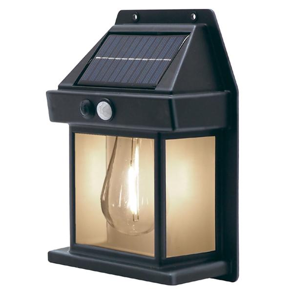 オシャレで優しい灯のウォールライト暗闇で人が近づくとパッと点灯！ソーラー充電式で電気代0円！  ■お洒落な外灯どんな場所でも馴染みやすく優しい灯が落ち着いた空間を演出■ソーラーパネル搭載昼は太陽光で充電、夜は照明として使えるLEDセンサーラ...