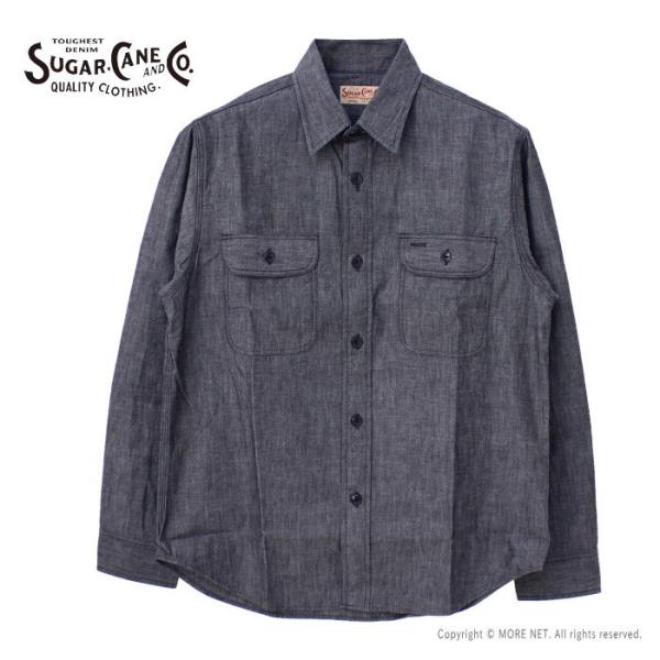 シュガーケーン SUGAR CANE ブラックシャンブレーワークシャツ SC29159 メンズ 日本製 長袖 2026秋冬
