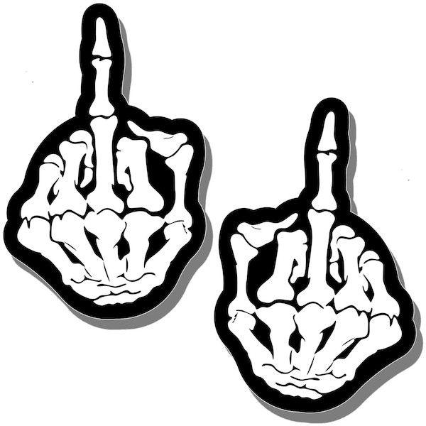 海外限定 新品 スカル 中指 ファック 両手 2個セット ステッカー G348 More Buy More 通販 Yahoo ショッピング