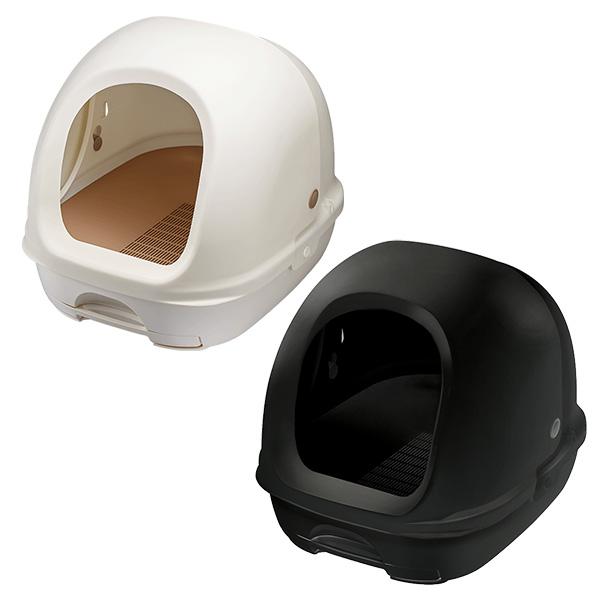 デオトイレ　フード付き本体セット（システムトイレ本体+サンド+シート）　ナチュラルアイボリー / ダークグレー　猫用　システムトイレ　ユニ・チャーム
