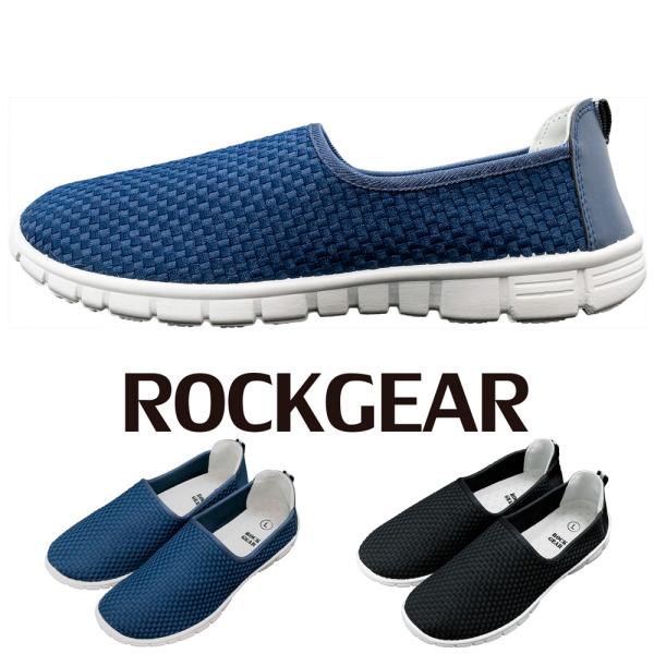 ROCKGEAR メンズ かかとが踏める スニーカー スリッポン ドクターシューズ フラットシューズ リラックスシューズ キックバック rg310r