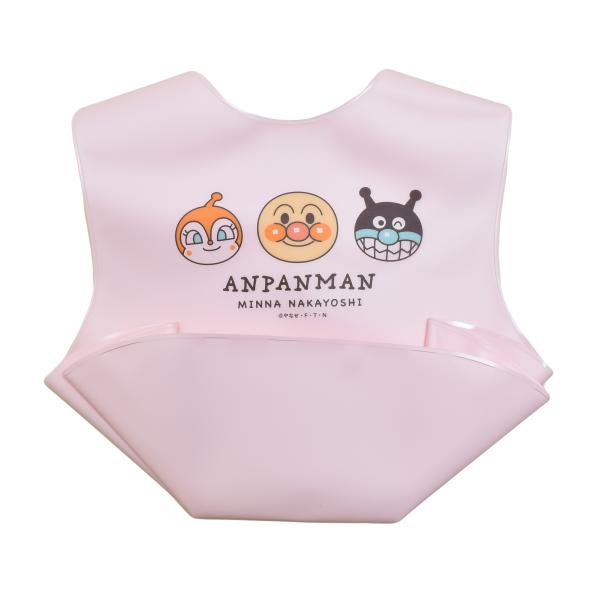 それいけ！アンパンマン　立体ポケット付き　柔らかいフィルム素材　　首周り（ボタンが2つ）首回り約26cmと約28cmの2段階調節可能　　素材/表側/EVA樹脂　裏側/ポリエチレン系 　日本製カラー ： ピンク配送料金は0円（メール便・簡易梱...
