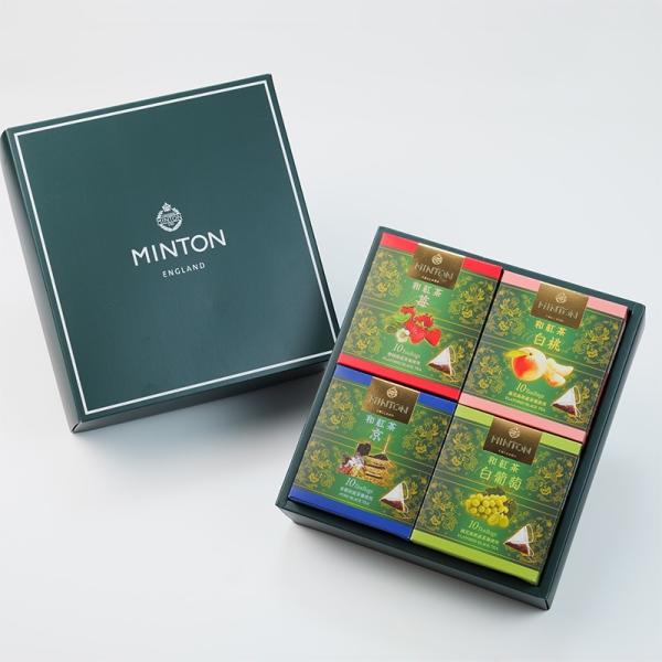 ミントン 和紅茶 4箱ギフトセット 京・苺・白桃・白葡萄 2g×10袋×4箱 国産紅茶 ティーバッグ 個包装 ギフト 内祝い 手土産 MINTON