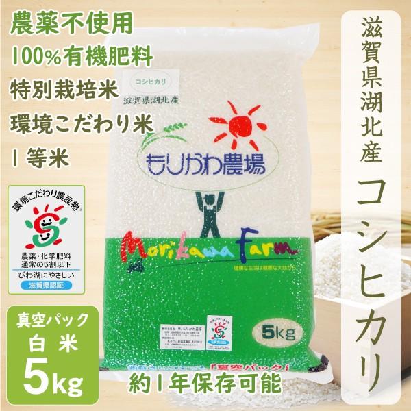 コシヒカリ 無農薬 5kg 令和6年産 真空パック 白米 農薬不使用 コシヒカリ 無農薬 5kg 令和6年産 真空パック 白米 農薬不使用