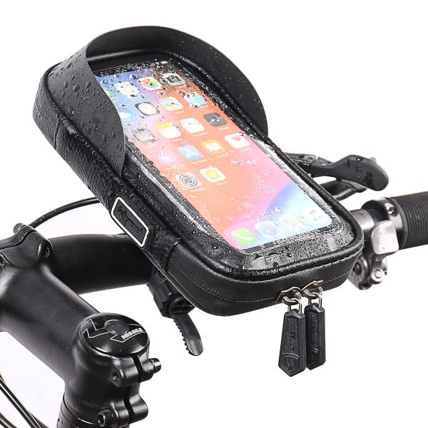 【防水＆防圧×防塵】この自転車用スマホスタンドは生地表面にも、ファスナーの部分にも撥水処理しました。高品質なEVA素材を採用し、壊れにくい、耐久性と防塵性が強いです。防水機能を備えているので、突然の雨にも心配はいりません。360度回転可能、...