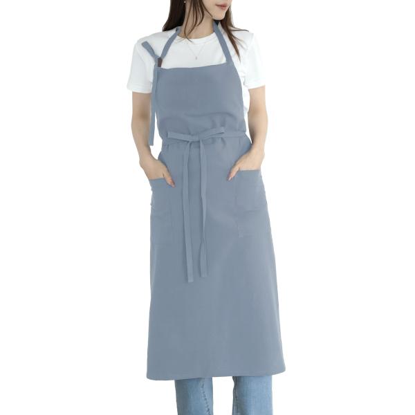 【商品概要】?【可愛くおしゃれなカフェ風エプロン】シンプルなデザインでおしゃれなカラーが魅力のカフェ風エプロンです。お家でのお料理や洗い物などの家事はもちろん、ガーデニングや陶芸や飲食店やお花屋さんの制服など、様々な場面でお使いいただけます...