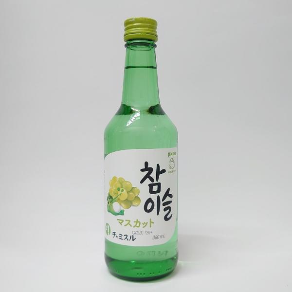 韓国で人気の焼酎「チャミスル」の甘みと“マスカット”の味わいと爽やかな香りに加えてライトな口当たりが女性から圧倒的な支持を受けているフレーバーが特徴です。アルコール13％●【産地】韓国<br>　【度数】13.0度　【容量】360...
