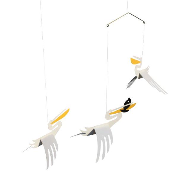 インテリア モビール 子供部屋商品名：ivingly リビングリー モビール・ペリカン LV00011サイズ：長さ約50cm、鳥：幅約18cm素材：紙デンマーク・リビングリー社のアートモビールです。室内空間を楽しく演出するデザイン性に富んだ...