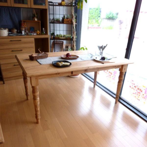 カントリーテイストのすっきりかわいいパイン材の150cm幅ダイニングテーブル 0104 Td052 150t カントリーハウス森のくに 通販 Yahoo ショッピング