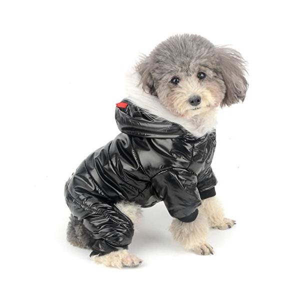 ZUNEA 犬 服 ダウンジャケット 秋冬 小型犬 つなぎ ロンパース 防風 防水 おしゃれ あたたかい フリース 防寒着 ?