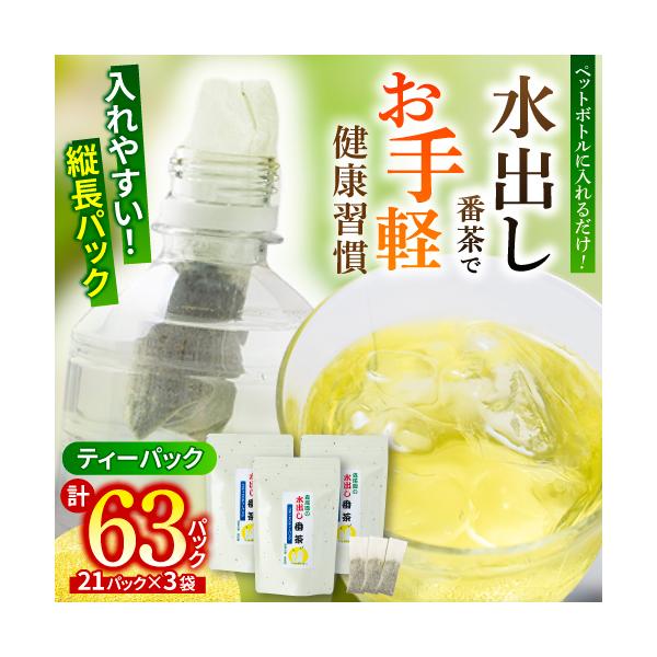 水出し番茶 茶葉 お手軽 健康習慣 スティック型 緑茶 ティーバッグ 3袋セット 1袋21パック入り 計63パック お茶 ペットボトル