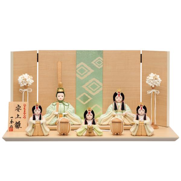 一秀 雛人形 コンパクト 木目込人形 五人飾り（安土雛16号）I-38-6