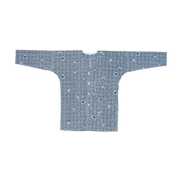お祭り用品 衣装 鯉口シャツ 注染本染 ゆかた地 まとい 白地に紺 B 663 LL