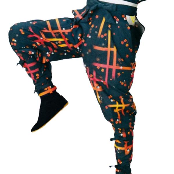 たっつけ風袴ポリエステル100％サイズ5号・7号・S・M・L5号：袴の紐下55ｃｍ、脚絆23ｃｍ、身長136ｃｍ〜141ｃｍ7号：袴の紐下60ｃｍ、脚絆23ｃｍ、身長142ｃｍ〜147ｃｍS：袴の紐下64ｃｍ、脚絆30ｃｍ、身長148ｃｍ〜...