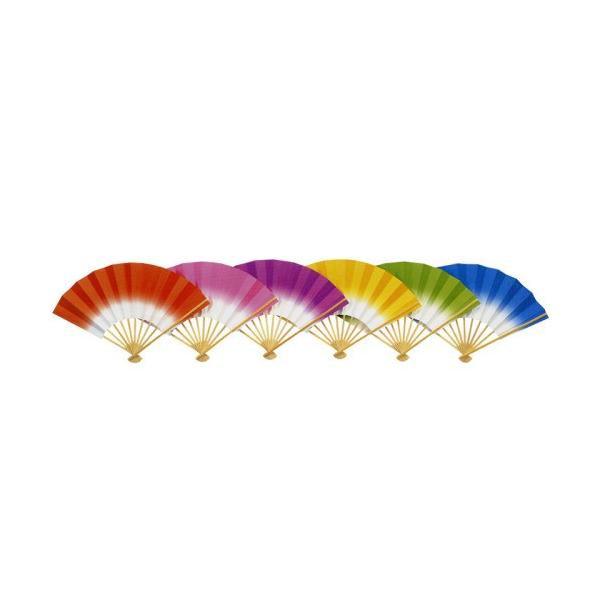 【扇子】カラー扇子 約27.5cm 青・黄緑・黄・紫・ピンク・赤 C69141-69146 【お祭用品/祭用品/お祭り】
