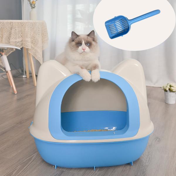 材質 PP）サイズ ：M(52 x 41 x 36cm)適用範囲 20kg以内カラー ブルー/グリーン商品の特徴 【フルカバー設計で清潔キープ】ドーム型のカバーが、猫砂の飛び散りを防ぎ、臭いも外に漏れにくく、快適な室内環境を保ちます。写真に...