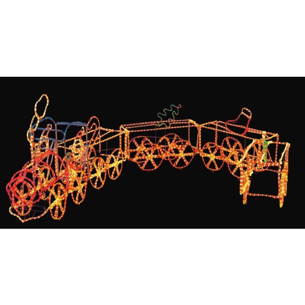 【⭐︎ひまわり⭐︎】3D機関車 イルミネーション ライト ☆ 3Dモチーフ BIG機関車 【イルミネーション】クリスマス