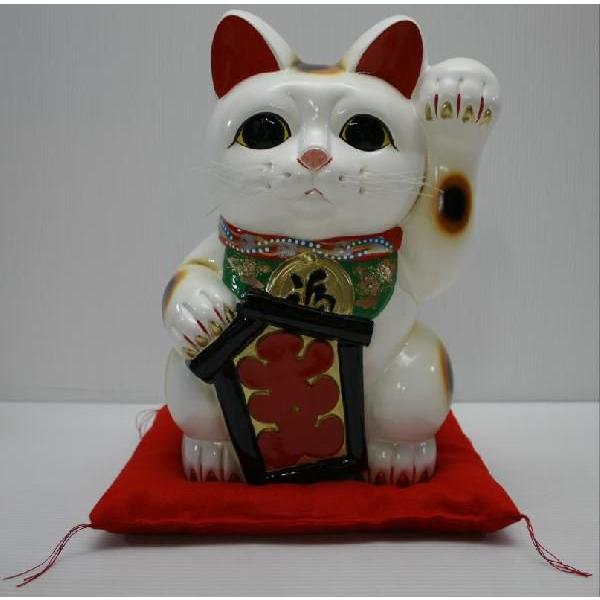 10号招き猫大入り白左手(座布団付) : 人形のモリシゲ - 通販 - Yahoo