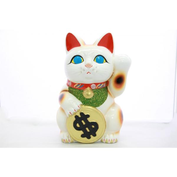 木彫り 招き猫 左手上げ アンティーク 高級シルク座布団付き 木彫り 招き猫 左手上げ アンティーク 高級シルク座布団付き