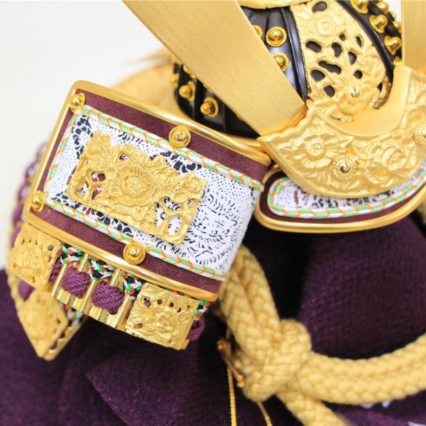 五月人形 平飾り コンパクト 兜飾り 一徳作 8号 純金箔押小札錆朱大鍬