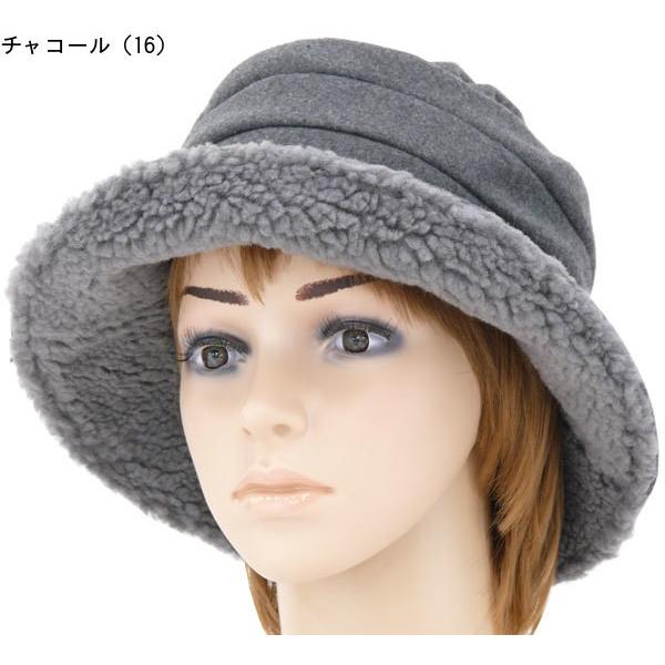 SとMサイズ/おばあちゃんのお出かけ用帽子 ツバ裏ボア地 プリムダウン ハット 130-501i305/サイズ調整機能付/おしゃれな　おばあちゃん用帽子/