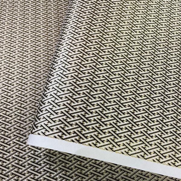 金色が華やかな加賀友禅 和紙 紗綾形 黒白金 大判 約63ｘ93cm