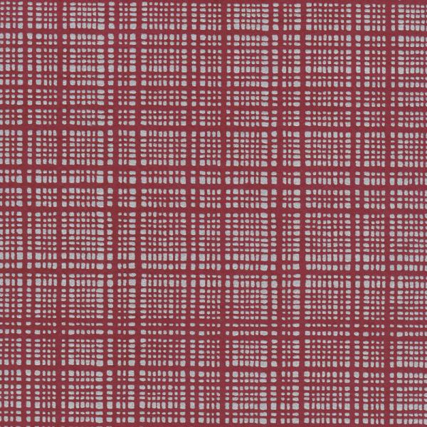 京染め和紙 ヤマニ金千代 エンジ色ｘ銀 チェック柄 38 x 30cm