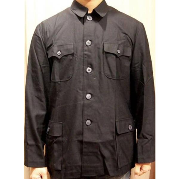 【希少】 中国 人民服 上海で購入 ミリタリージャケット文化大革命 軍服 中山服 コットン製中国人民服(中山服)上衣・黒色 : お土産ショップMORIYA