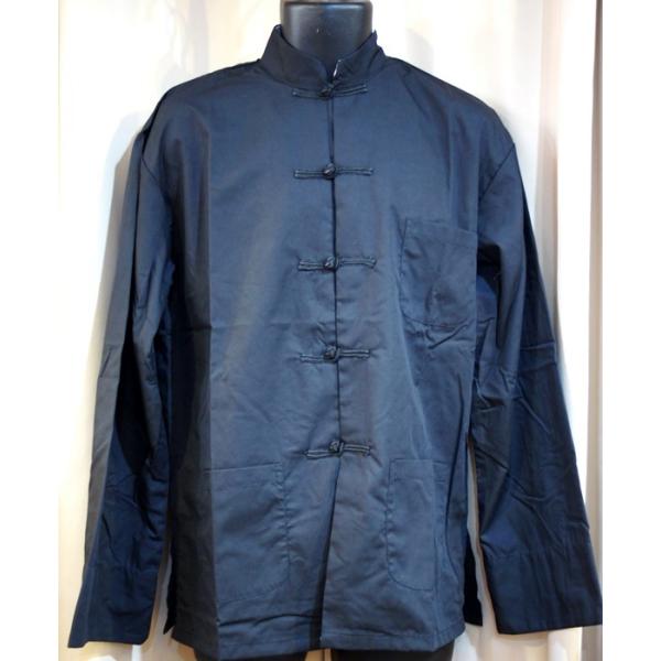 功夫（カンフー）長袖シャツ・黒色素材：綿ポリ製●サイズ詳細【Sサイズ】「上着・身幅」 55cm「上着・身丈」70cm【Ｍサイズ】「上着・身幅」 58cm「上着・身丈」72cm【Ｌサイズ】「上着・身幅」61cm「上着・身丈」75cm【ＸＬサイ...